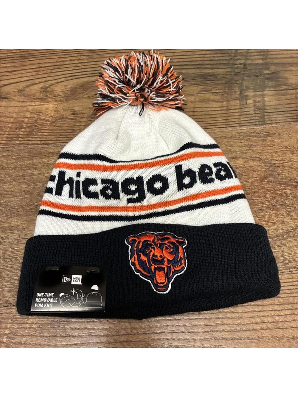 Chicago Bears New Era white & black knit beanie